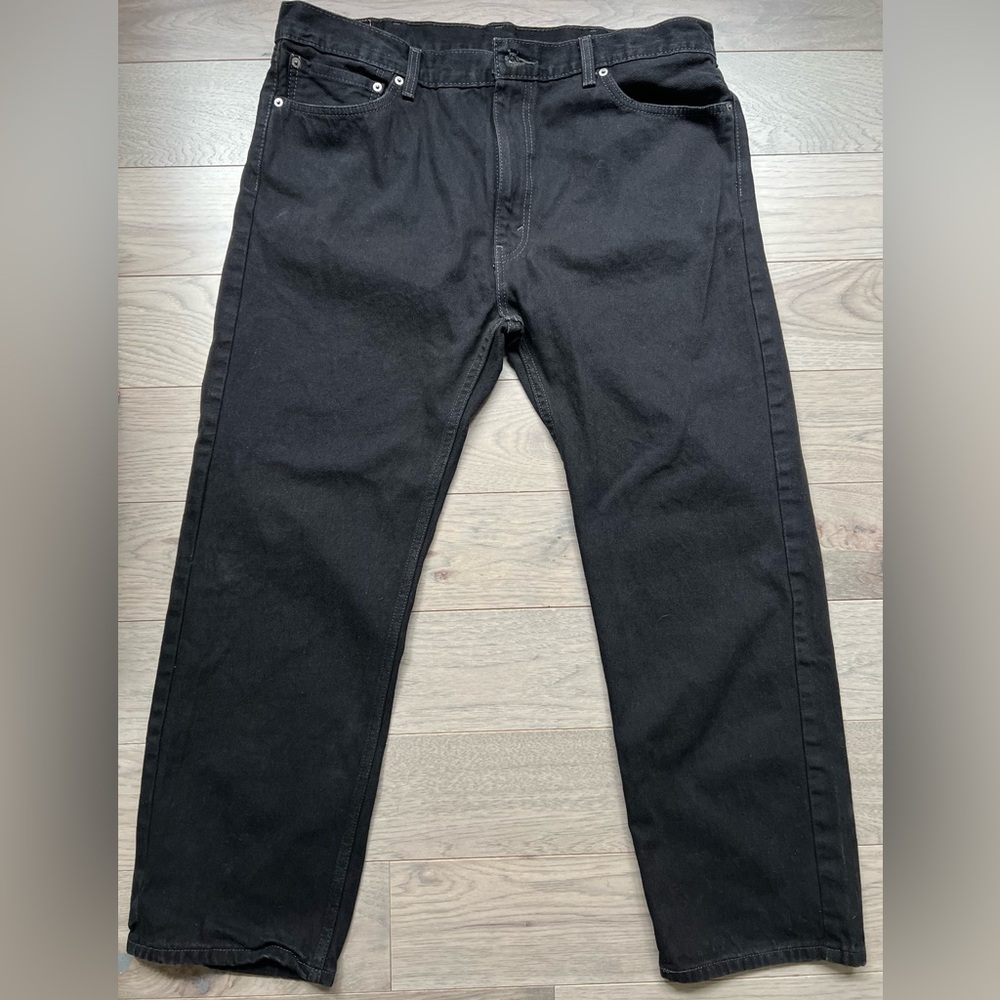 Levi's 505 regular fit black jeans in size 40x30